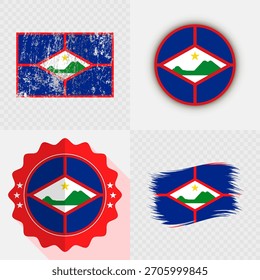 Sint Eustatius National Flag Icon Collection.