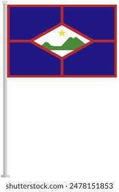 Sint Eustatius national flag pole icon isolated on white background.