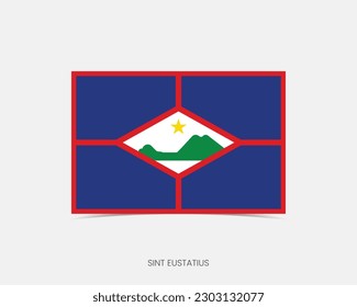 Icono de la bandera Sint Eustatius Rectangle con sombra.