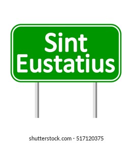 Sint Eustatius road sign isolated on white background.