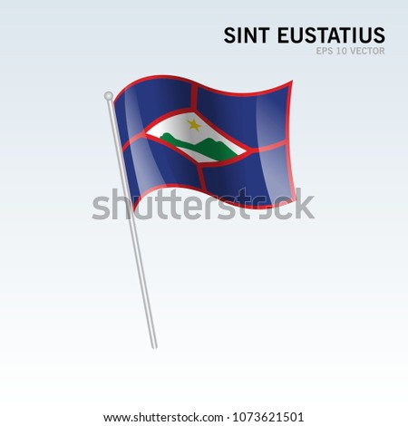 Sint Eustatius waving flag isolated on gray background
