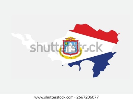 sint maarten country flag inside map vector image
