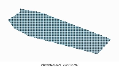Sint Maarten dotted map. Digital style map of the country on white background. Sint Maarten shape with square dots. Colored dots style. Small size squares. Classy vector illustration.