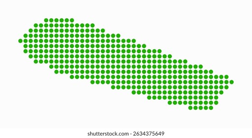 Sint Maarten dotted map. Digital style map of the country on white background. Sint Maarten shape with circle dots. Colored dots style. Large size circles. Creative vector illustration.