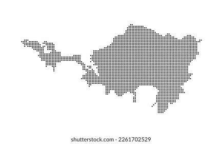 Sint Maarten dotted map with grunge texture in dot style. Abstract vector illustration of a country map with halftone effect for infographic. 