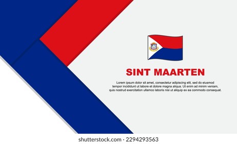 Sint Maarten Flag Abstract Background Design Template. Sint Maarten Independence Day Banner Cartoon Vector Illustration. Sint Maarten Illustration