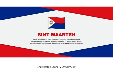 Sint Maarten Flag Abstract Background Design Template. Sint Maarten Independence Day Banner Cartoon Vector Illustration. Sint Maarten Vector