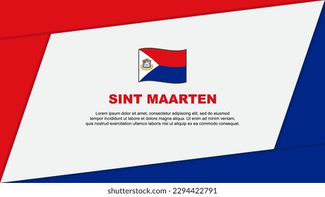 Sint Maarten Flag Abstract Background Design Template. Sint Maarten Independence Day Banner Cartoon Vector Illustration. Sint Maarten Banner