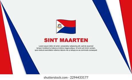 Sint Maarten Flag Abstract Background Design Template. Sint Maarten Independence Day Banner Cartoon Vector Illustration. Sint Maarten Flag