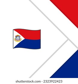 Plantilla de diseño de fondo de resumen de marca Sint Maarten. Cartel del Día de la Independencia de San Martín en medios sociales. Caricatura de Sint Maarten