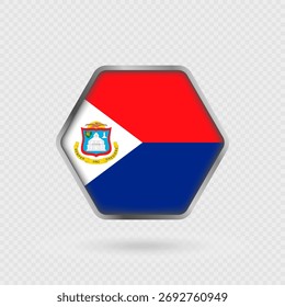 Bandeira de São Martinho em um quadro hexágono.