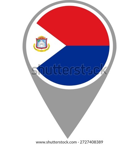 Sint Maarten flag location pin, Sint Maarten flag on location pin, Sint Maarten map pointer in high quality