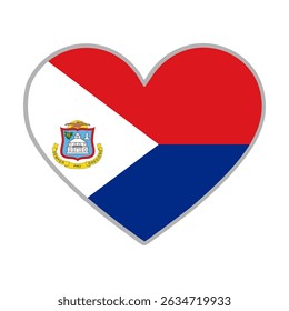 Bandeira de São Martinho. Bandeira do amor de São Martinho. Bandeira de São Martinho em forma de coração. Símbolo de amor. Ilustração vetorial.

