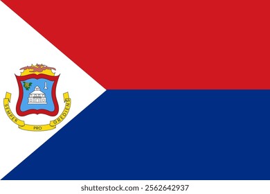 Sint Maarten flag , official colors and proportion correctly National Sint Maartener flag Vector illustration.