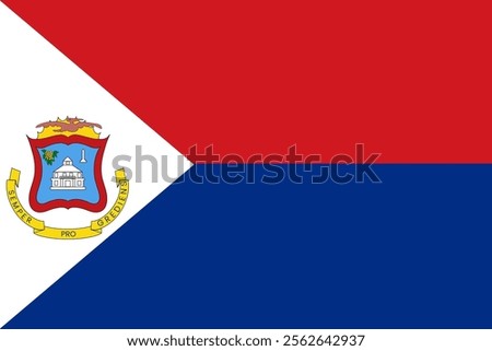 Sint Maarten flag , official colors and proportion correctly National Sint Maartener flag Vector illustration.