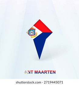 Sint Maarten Flag Pin Icon with Geometric Design. Vector illustration.