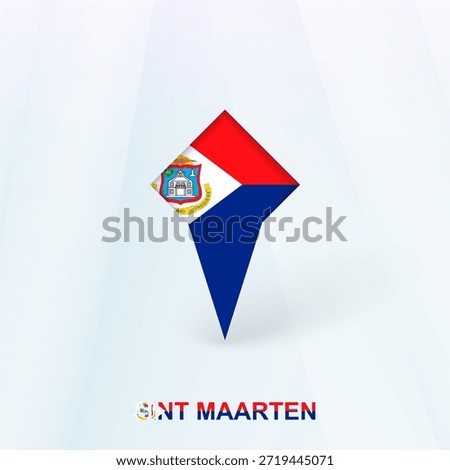 Sint Maarten Flag Pin Icon with Geometric Design. Vector illustration.