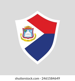 Sint Maarten Flag in Shield Shape