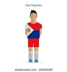 Sint Maarten football player. Soccer uniform. Vector illustration.