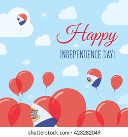 Sint Maarten Independence Day Flat Patriotic Design. Dutch Flag Balloons. Happy National Day Sint Maarten Vector Patriotic Design. Celebration Balloons Patriotic Design.