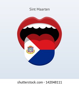 Sint Maarten language. Abstract human mouth. Vector illustration.