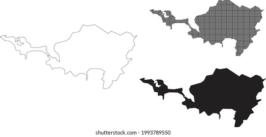 Mapa de San Martín aislado en un fondo blanco.