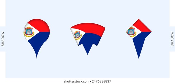 Sint Maarten Map Markers Set. Perfect for projects related to Sint Maarten, travel, geography, and international representation. Vector collection.