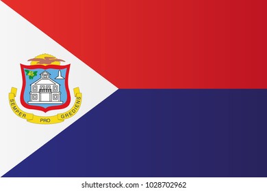 Sint Maarten national flag. Country of the Kingdom of the Netherlands vector illustration symbol.