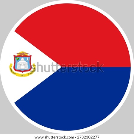 Sint Maarten National Flag Vector Illustration in Circle Shape, High Quality Design
