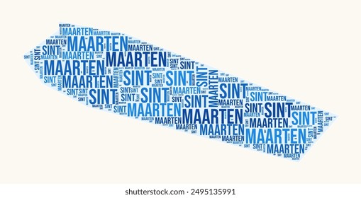 Sint Maarten regions word cloud. Country logo design. Regions typography style vector image. Sint Maarten colored text cloud. Modern vector illustration.