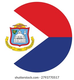 Sint Maarten Round Flag Icon High Quality National Flag Isolated on Transparent Background