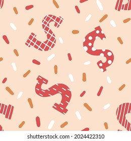 Sinterklaas and hagelslag vector Christmas seamless pattern - design for fabric, wrapping, textile, wallpaper, background.