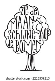 Ilustración vectorial de las letras de la mano de la luna de Sinterklaas