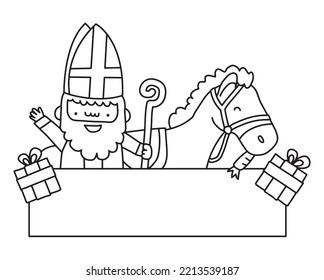 Sinterklaas y Ohozosnel con ilustración vectorial de banner