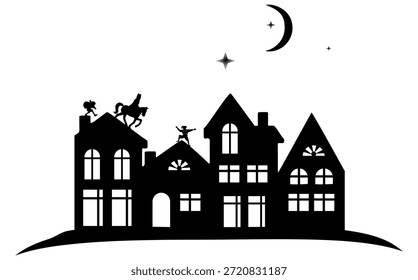 Sinterklaas Silhouette - Sinterklaas or Saint Nicholas will come to town bringing gifts.	
