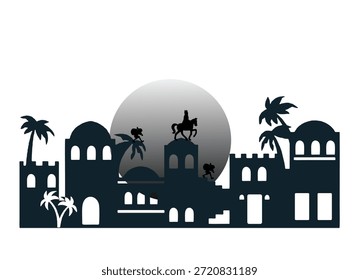 Sinterklaas Silhouette - Sinterklaas or Saint Nicholas will come to town bringing gifts.	
