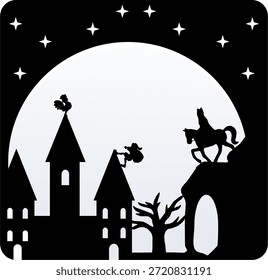 Sinterklaas Silhouette - Sinterklaas or Saint Nicholas will come to town bringing gifts.	
