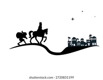 Sinterklaas Silhouette - Sinterklaas or Saint Nicholas will come to town bringing gifts.	
