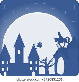 Sinterklaas Silhouette - Sinterklaas or Saint Nicholas will come to town bringing gifts.	
