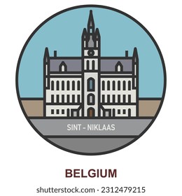 Sint-Niklaas. Städte in Belgien. Flaches Wahrzeichen
