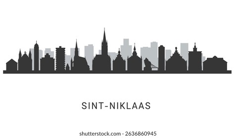 SintNiklaas Skyline Belgium city silhouette.