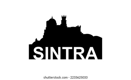 Skyline-Silhouette Sintra Portugal, Sintra-City, Vektorgrafik