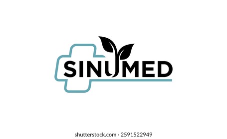 Sinu Med for Cold and flu virus syringe icon logo design template