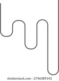 A sinuous curved line made of chain links, forming an undulating and interconnected shape.