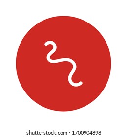 Sinuous Line Icon. Zig Zag Path Symbol. Snake Road Sign. Dodging Street Line Pictogram Vector. Simple Clear Design For User Interface App And Web. Forward Way. Negative With Circle Background.