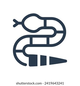 Sinuous Snake in Foliage Jungle Vector Icon Illustration