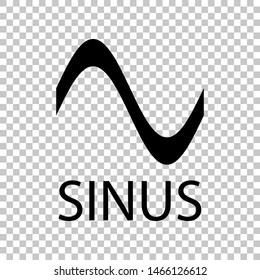 Sinus graph line icon. Black icon on transparent background. Illustration.