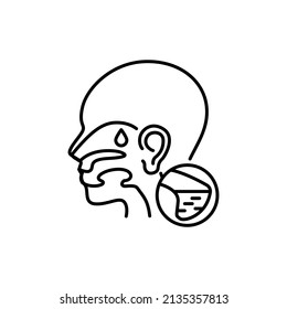 Sinusitis color line icon. Human diseases. Pictogram for web page, mobile app, promo.