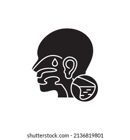 Icono de línea de color de sinusitis. Enfermedades humanas.