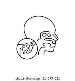 Icono de línea de color de sinusitis. Enfermedades humanas. Pictograma para página web, aplicación móvil, promoción.